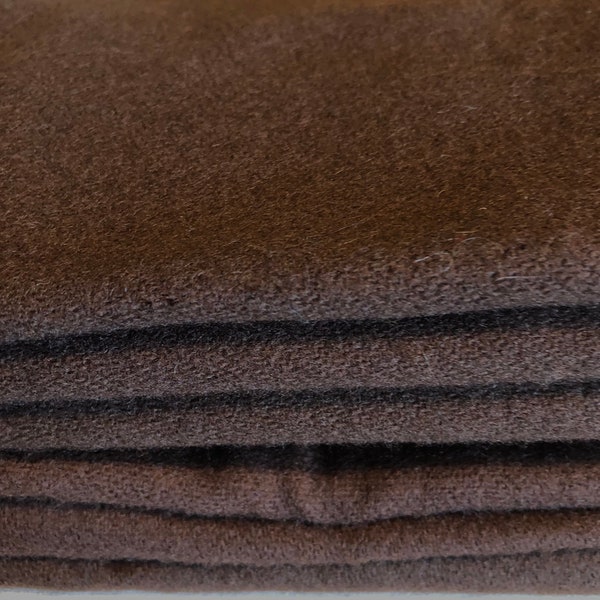 Brown 100% Wool Fabric | Medium Weight | Small Pieces | Rug Hooking | Applique