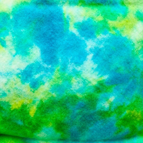 Turquoise & Lime Green Wool Fabric, Medium Weight, Rug Hooking, Applique, Hand Dyed