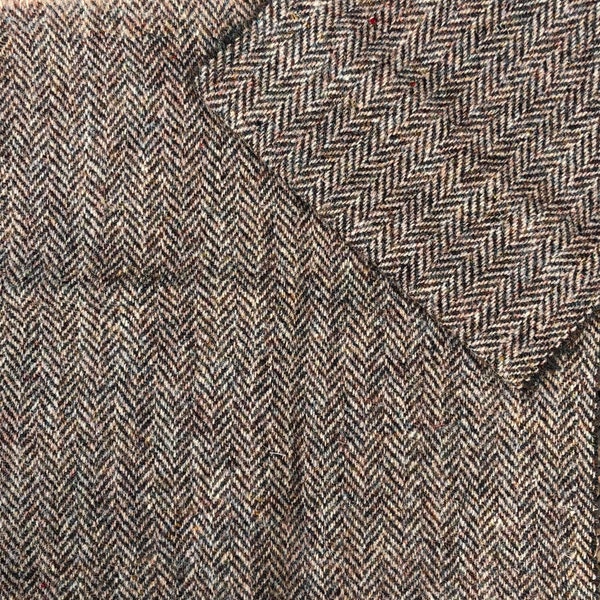 Harris Tweed Brown Herringbone Wool Fabric