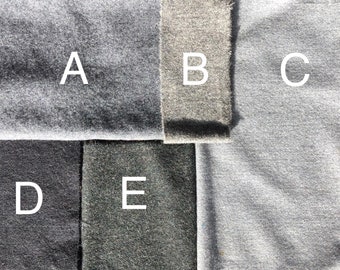 Five Shades of Gray Wool Fabric, Medium Weight