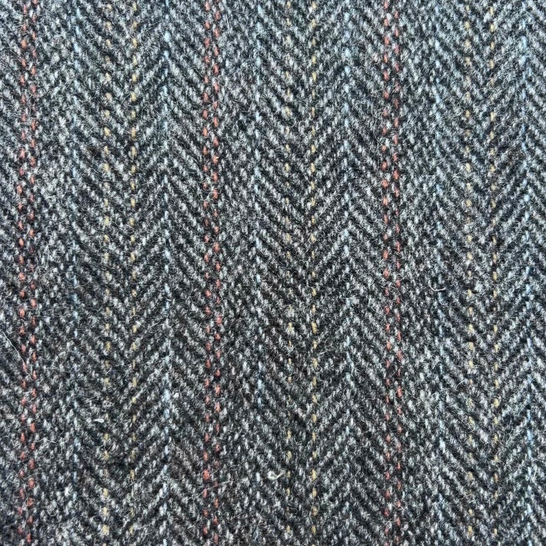 Blue Gray Herringbone Wool Fabric, Medium Weight - Etsy