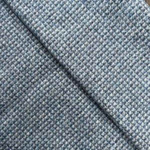 Blue Gray Check Wool Fabric, Medium Weight Texture - Etsy