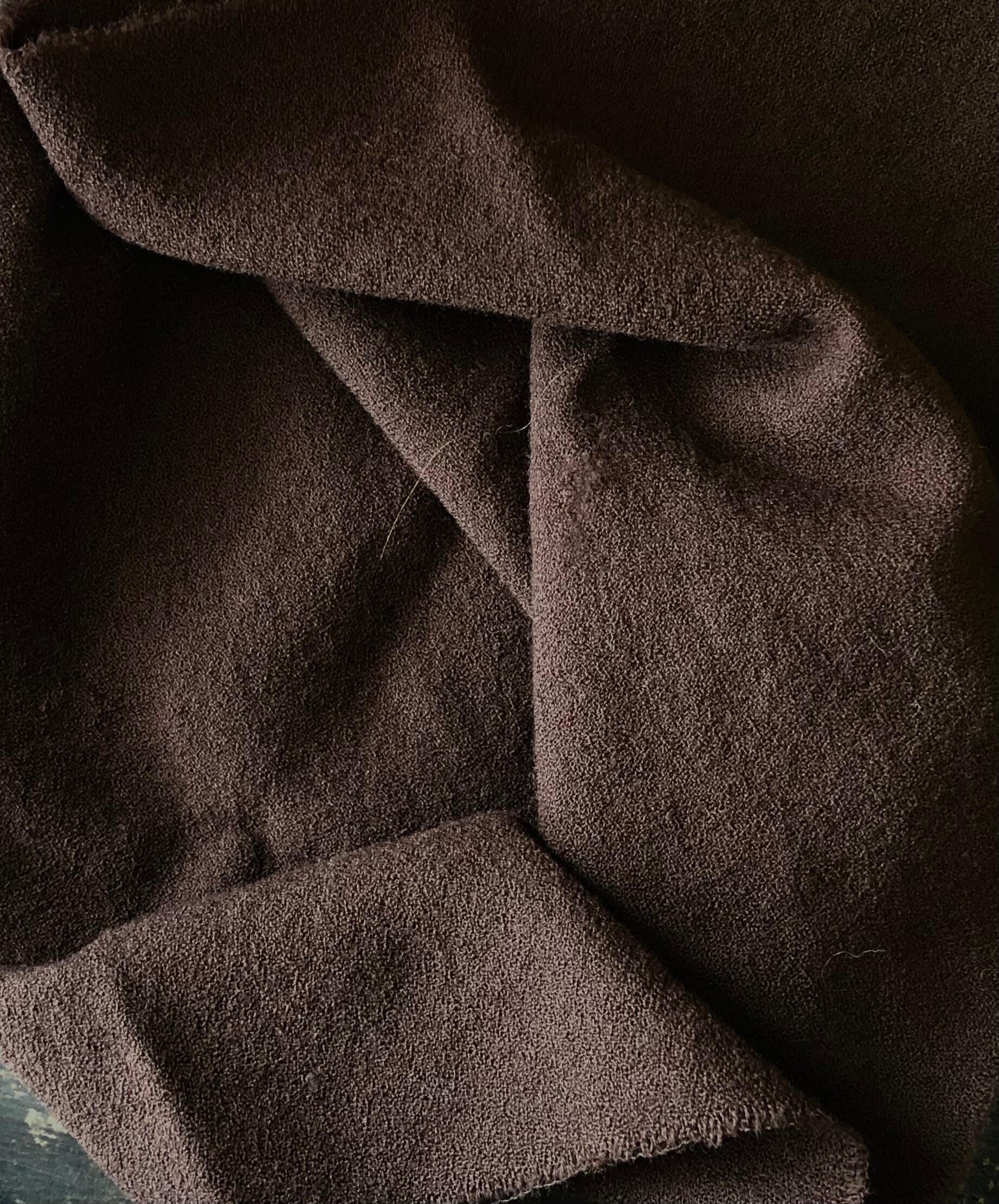 Cotton Crepe Chocolate Brown Fabric remnant-145cmx120cm Plain