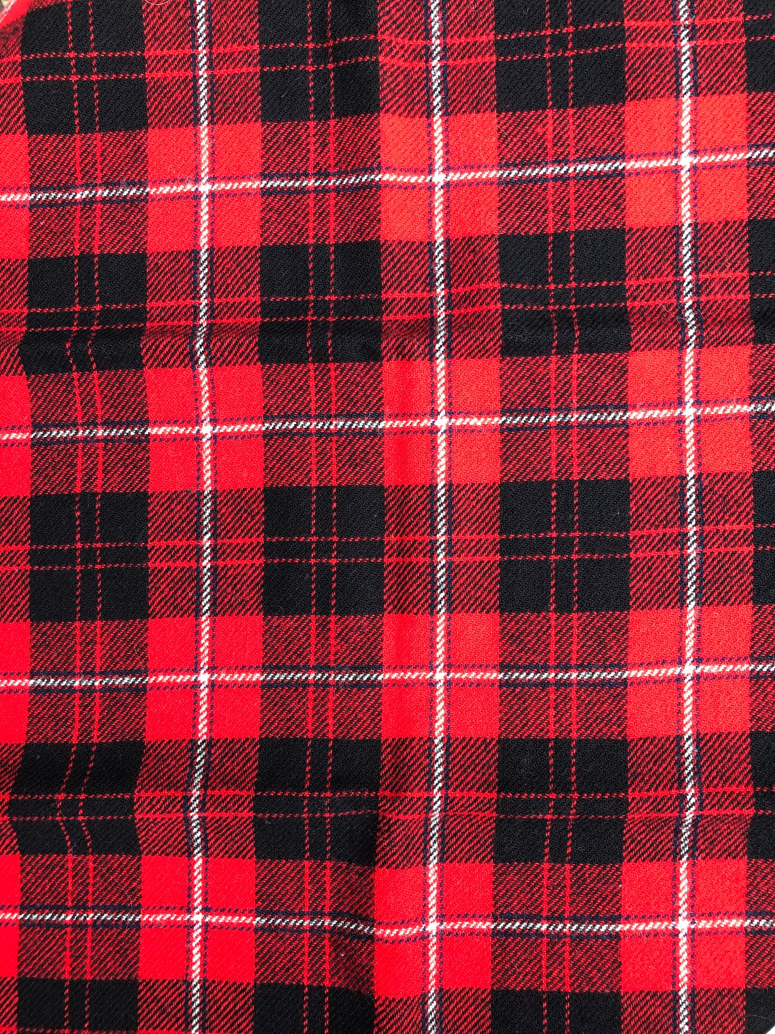 Red & Black Pendleton Plaid Wool Fabric | Etsy