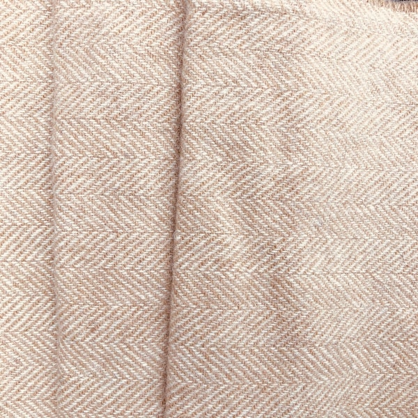 Tan & Cream Herringbone Fabric