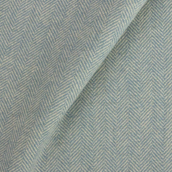 Blue Herringbone 100% Wool Fabric, Medium Weight, Rug Hooking, Applique, Made in USA, Fat Quarters