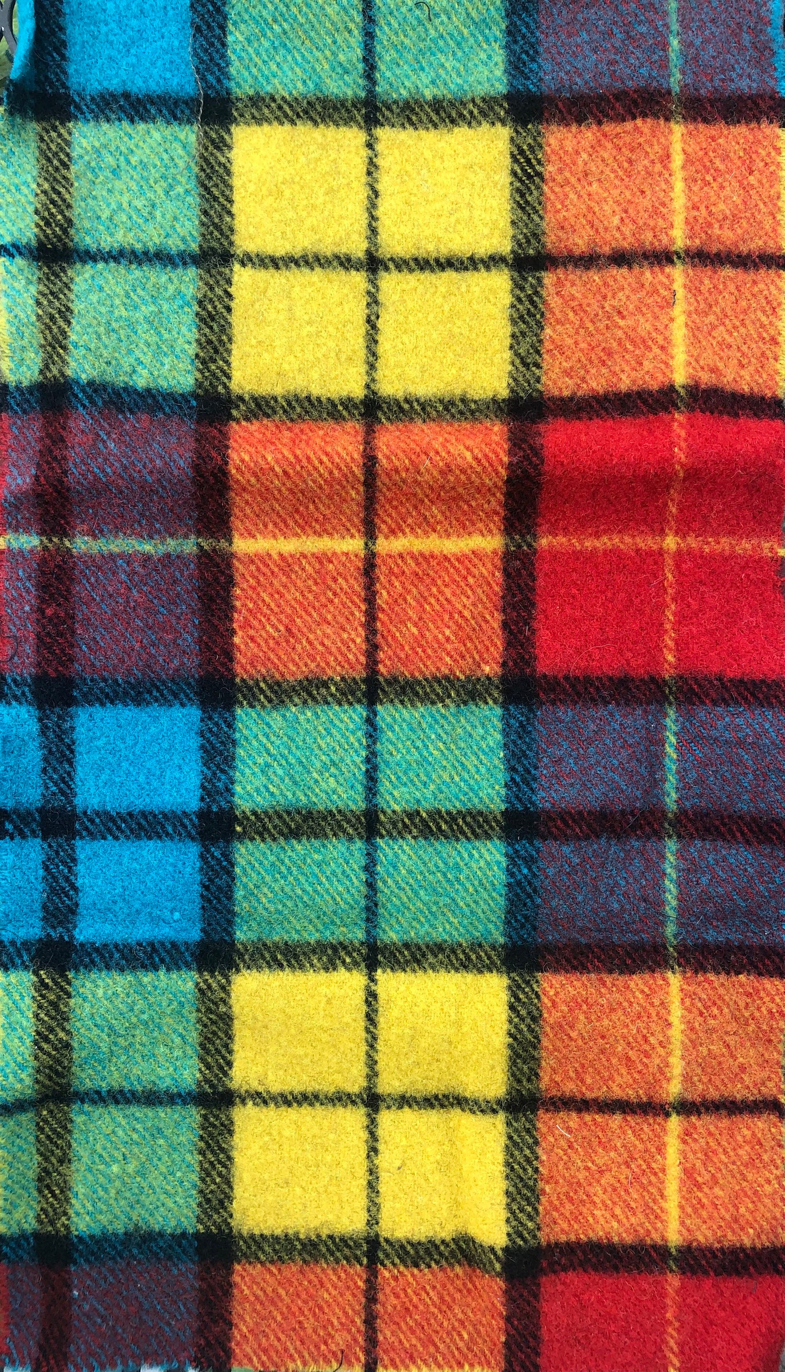 Plaid Blanket Weight Wool Fabric Etsy