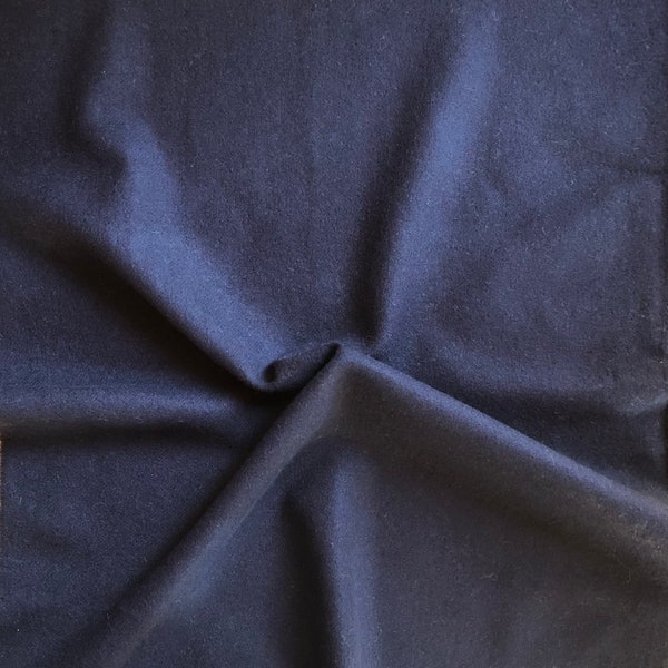 Dark Navy Blue Wool Fabric, Medium Weight, Rug Hooking, Applique