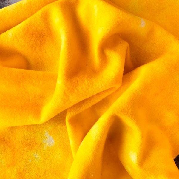 Wool Fabric Hand Dyed Yellow, Medium Weight, Rug Hooking, Applique