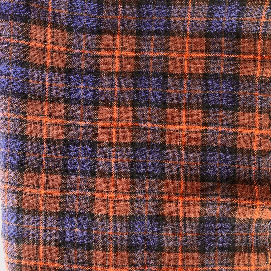 blue and orange plaid pants