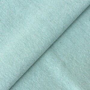 May include: A close-up of a light blue fabric with a textured surface.