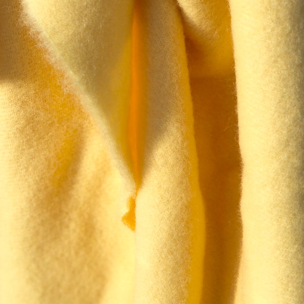 Yellow Blanket Weight Wool Fabric, Rug Hooking, Applique