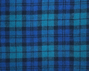 Black Watch Plaid Wool Fabric, Medium Weight