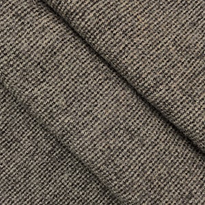 Black & Tan Wool Tweed Fabric, Medium Weight