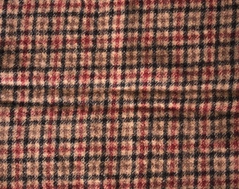 Brown and Blue Houndstooth Wool Fabric - Etsy