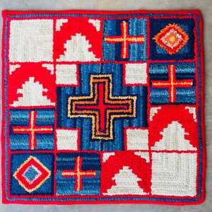 Rug Hooking Pattern Southwestern Rug on Linen