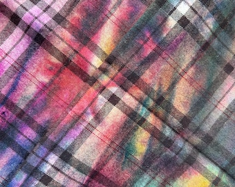 Wool Fabric Hand Dyed Multicolored
