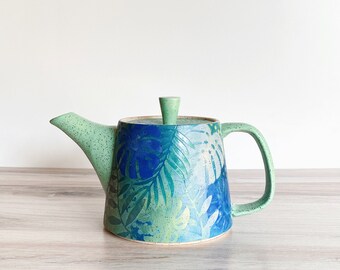 Blue Tropical Teapot