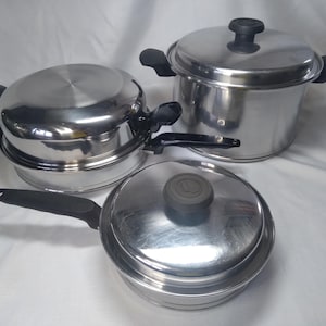 Zestaw naczyń kuchennych Lifetime T304 ze stali nierdzewnej, 11-calowa patelnia, kopuła do piekarnika, garnek 8-litrowy, patelnia 8-calowa