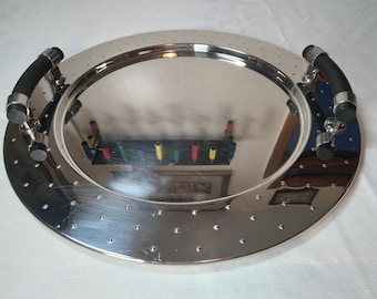 Alessi Michael Graves Designer Serving Tray Italy 18/10 Stainless Steel 19" Round