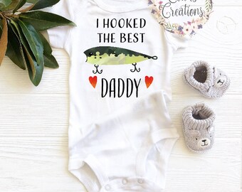 Hooked the Best Daddy Onesie//fishing lure Onesie//Father's Day Onesie//fishing onesie//new baby onesie