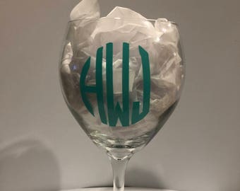 Custom Monogram Wine Glass