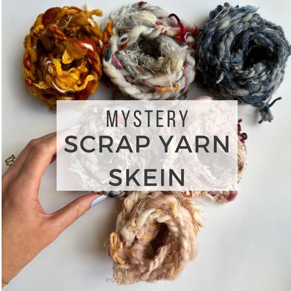 Best Seller! Mystery Mini Handspun Art Yarn | Weaving Scrap Yarn | Tapestry | Multicolored Skein | Handmade | Novelty | Loom Bulky Art Yarn