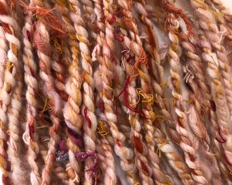 Sunshine Art Yarn | Scrap Yarn | Sustainable | Multicolor | Handmade | Boho | Weaving | Tapestry | Thick and Thin | Bulky Yarn