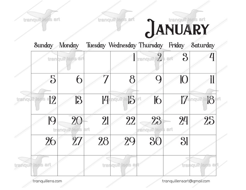 Calendar Template for Affinity Publisher Graphics Etsy