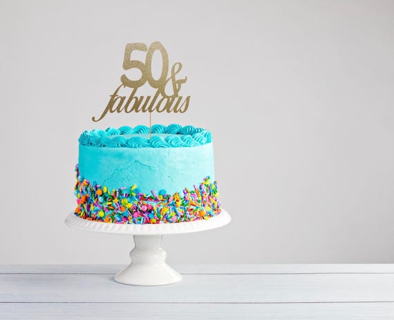 fiftieth birthday cake topper