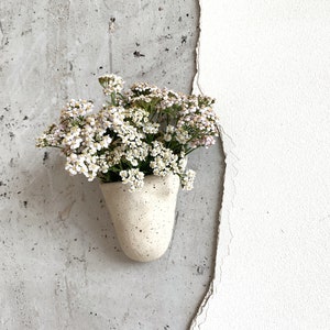 Stoneware Wall Pocket Planter Wall Hanging Succulent Planter Flower Pot Hanging Plant Holder Vase Wallvase Bowl image 1