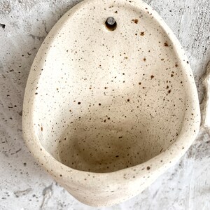 Stoneware Wall Pocket Planter Wall Hanging Succulent Planter Flower Pot Hanging Plant Holder Vase Wallvase Bowl image 5