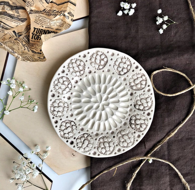 Small Garlic grater plate Ceramic Oil dip plate Handmade Etsy