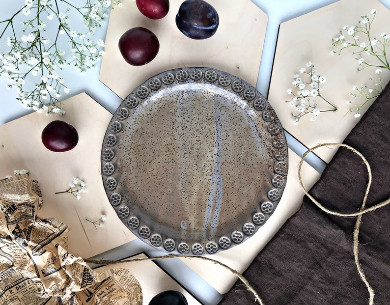 Wedding Gift Handmade plate Handmade Pottery Cappuccino Ceramic Plate Serving Plate Serving plate Housewarming Gift