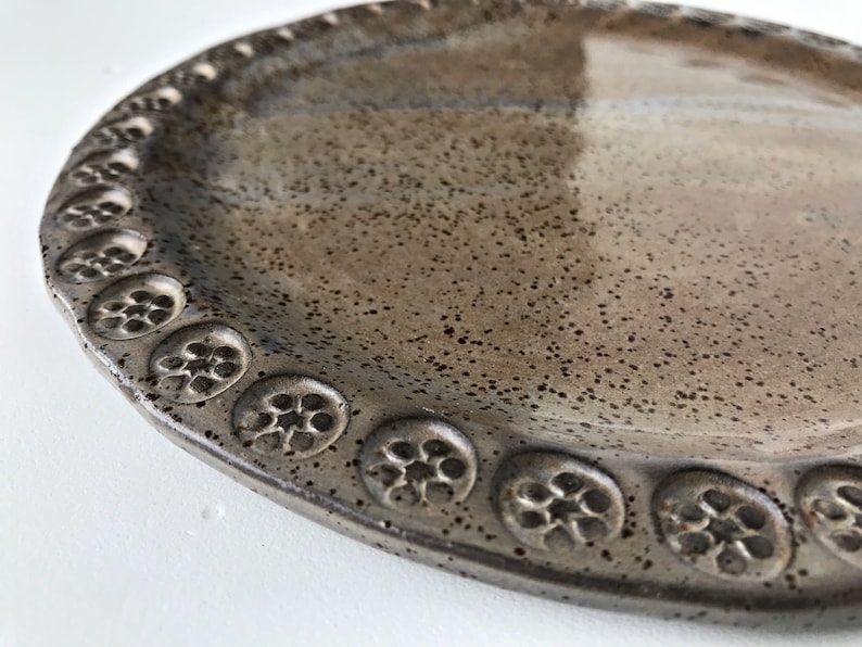 Wedding Gift Handmade plate Handmade Pottery Cappuccino Ceramic Plate Serving Plate Serving plate Housewarming Gift