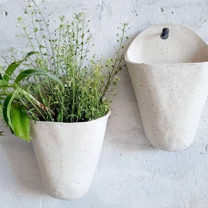 Stoneware Wall Pocket Planter Wall Hanging Planter Flower Pot Hanging Plant Holder Vase Wallvase Bowl