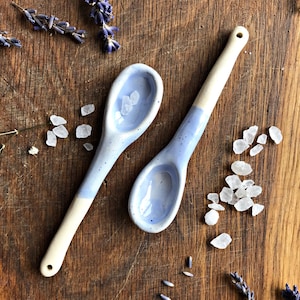 Sky Blue Ceramic Tea Spoon, Small Ceramic Spoon, Pottery Serving Spoon, Housewarming gift, Handmade ceramic spoon