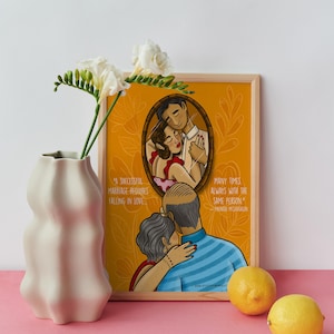 Reflexión / Tarjeta plana para el día de San Valentín filipino / Impresión de 11 x 14" / Pareja filipina / Arte filipino / Amor / Mahal