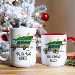 Jeepney | Maligayang Pasko | Merry Christmas in Tagalog | 15oz Coffee Mug