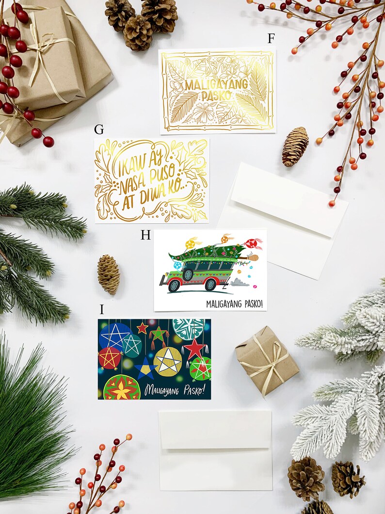 Choose 10 Holiday Greeting Cards Tagalog Pasko Christmas Etsy