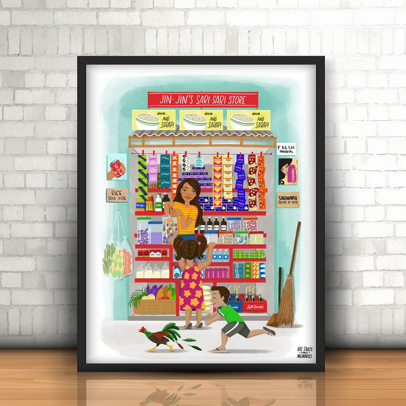 Sari-Sari Store Print Filipino Convenient Store Tagalog Snack art Colorful Digital Illustration image 1