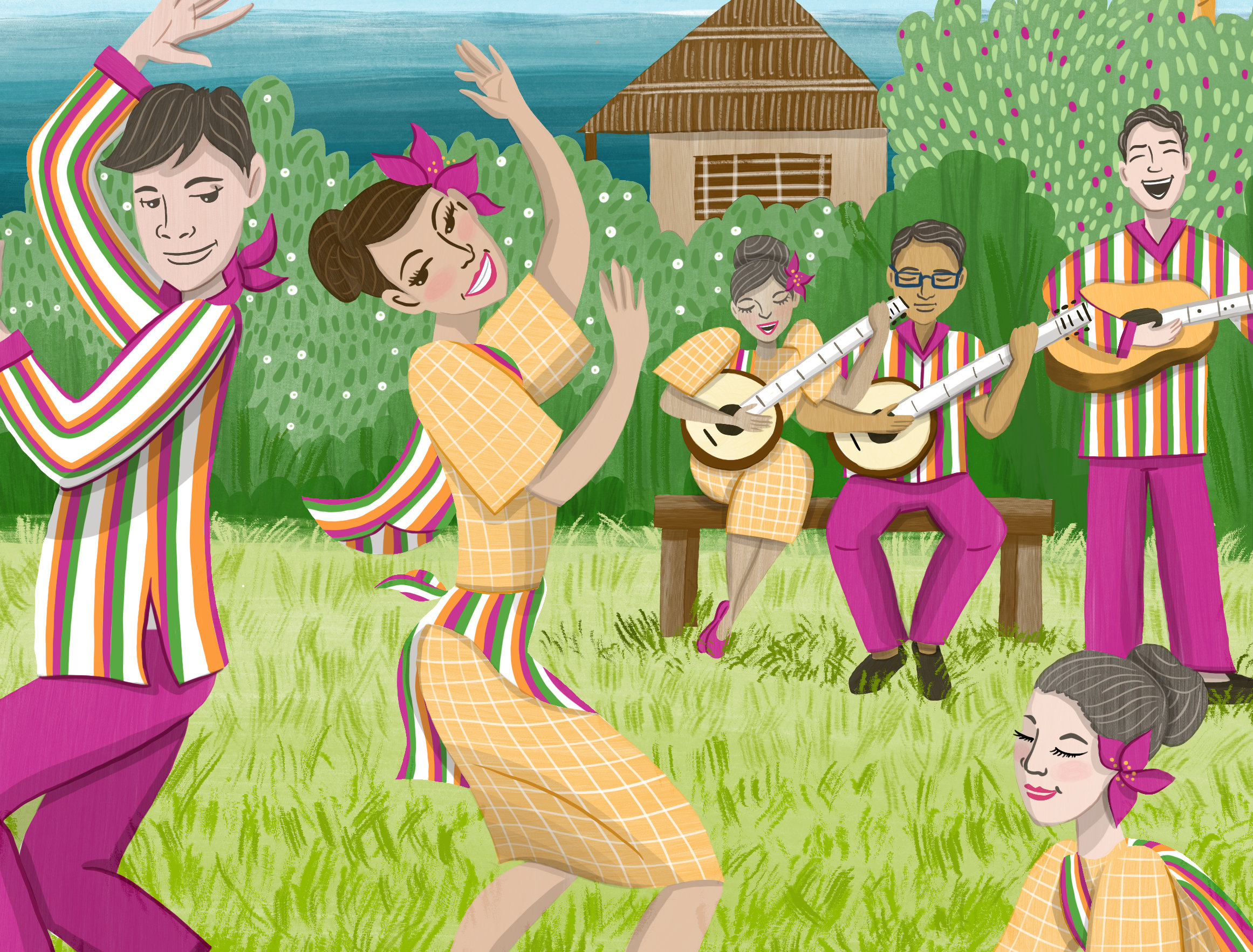 Tinikling Folk Dance Filipino Art Instant Digital Print - Etsy Singapore