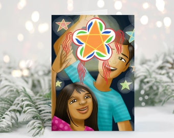 Children with Parol Greeting Card