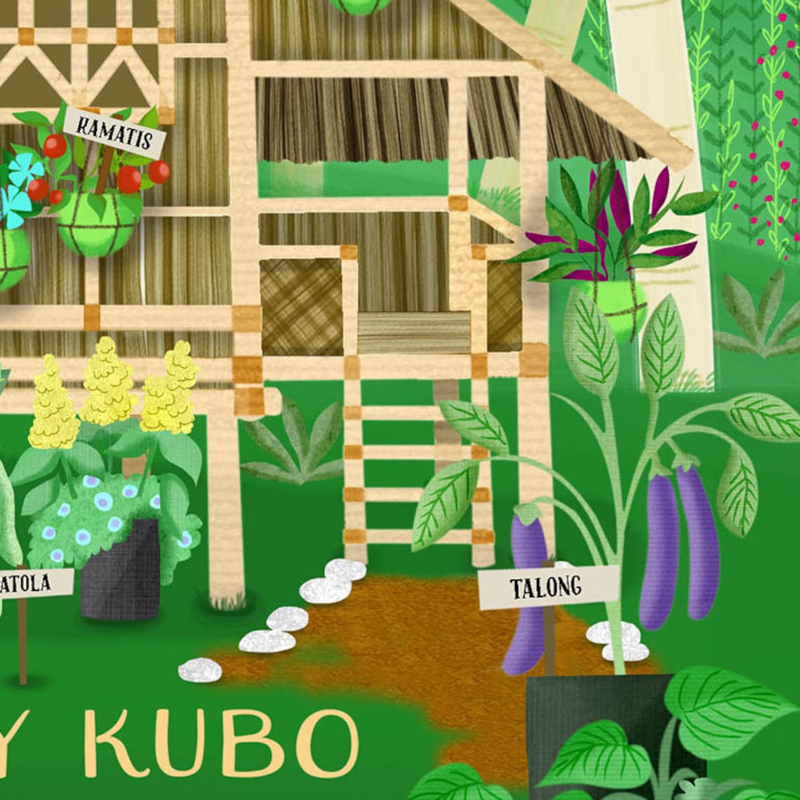 Bahay Kubo Children's Art Filipino Art Tagalog - Etsy