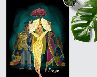 Singkil | Filipino Folk Dance | Filipino Art | Tagalog | Illustration | Philippines | Singkil Dancers