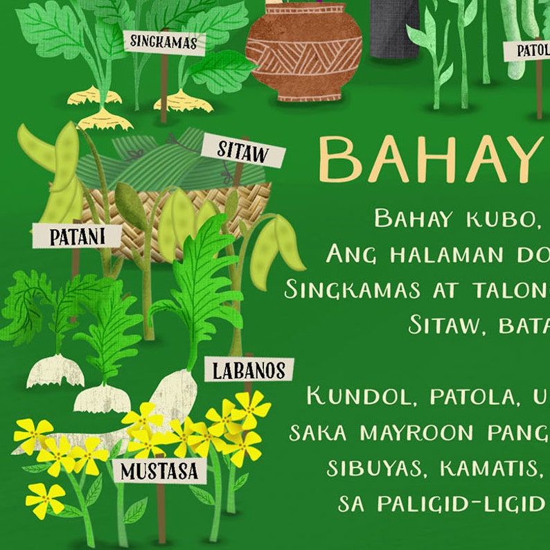 Bahay Kubo Children's Art Filipino Art Tagalog Etsy