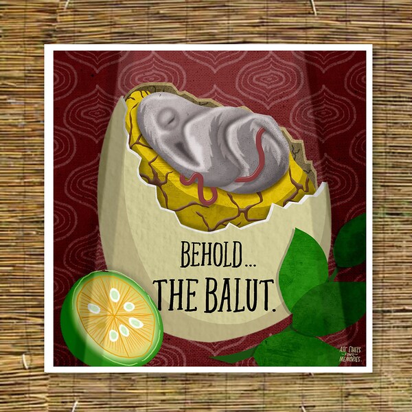 Balut | Kitchen Art | Print | Tagalog | Cooked Duckling in Egg | Filipino Food | Food Art | Exotic Food | Illustration | Philippines