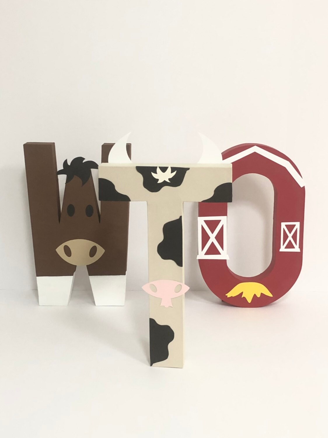 Barnyard Lettering Farm Animals Theme Decorated 3D Letters for Kids Birthday Parties ...
