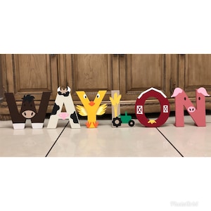 Barnyard Birthday Letters (price is per letter), Farm Animal birthday, Barnyard Birthday, Farm Animal Party, Barnyard Party, Cowboy Party