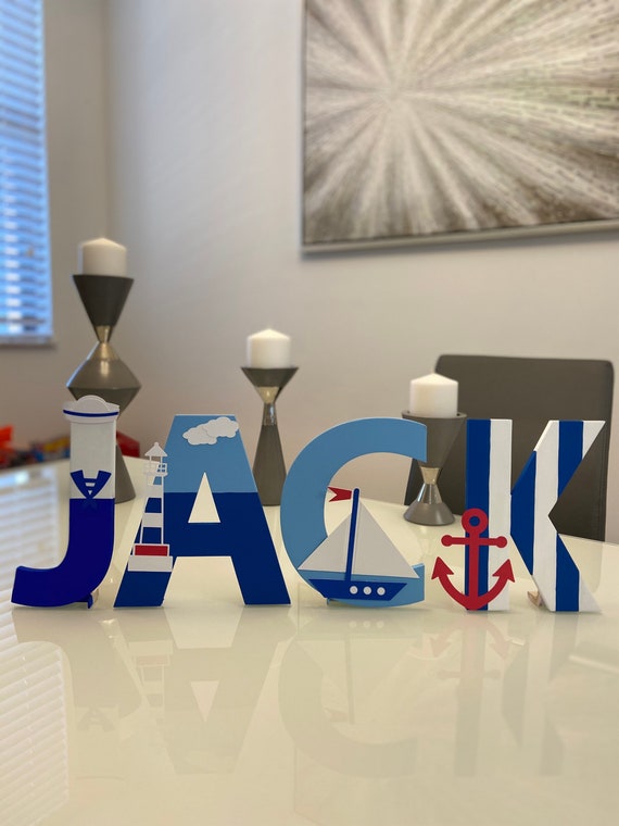 Nautical Nursery Letters, Nautical Birthday Party , Boat Letters, Custom Nautical Letters (Price is per letter)